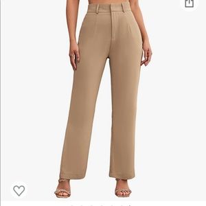 tan high waisted trousers